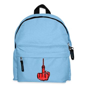 Mittelfinger Stingerfinger Bohrmaschine Design Rot - Kinder Rucksack - Hellblau - Vorne