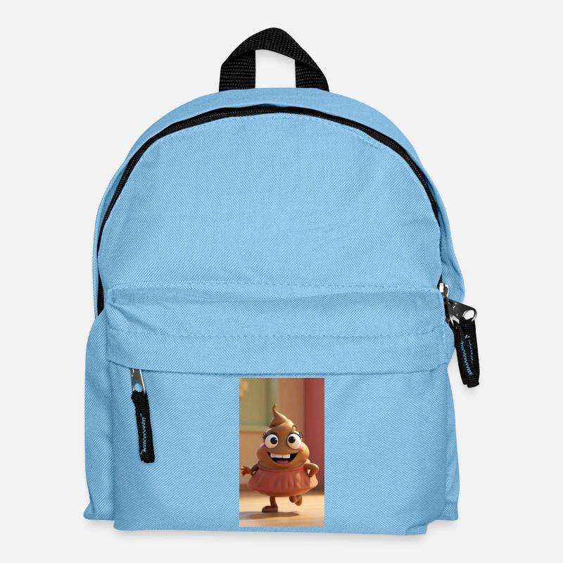Cute Poop  in Pink  - Kids' Backpack - light blue
