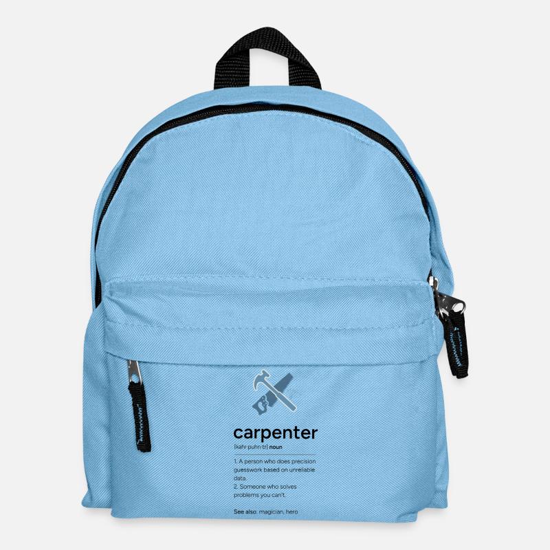 Carpenter Definition with Tools - Kids' Backpack - light blue