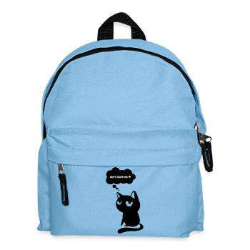 Chat drôle « Ne me touche pas » - Sac à dos Enfant - bleu clair - Devant