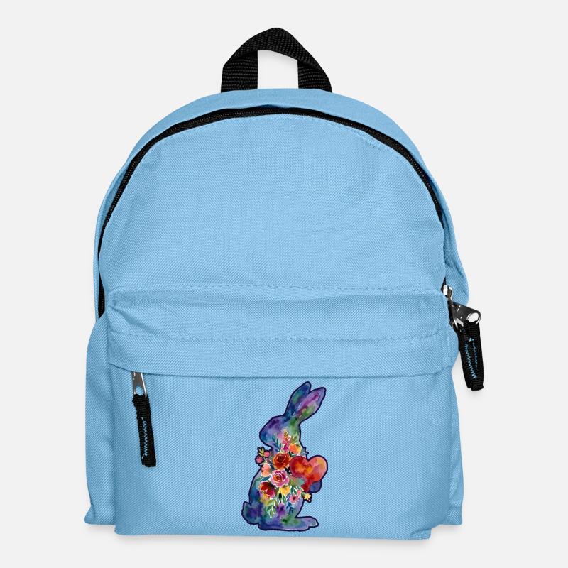 Hase Herz Wasserfarben - Kinder Rucksack - Hellblau