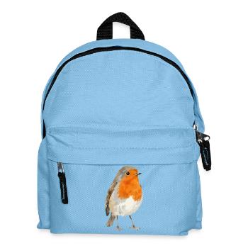 Rotkehlchen Portrait im Aquarellstil - Kinder Rucksack - Hellblau - Vorne