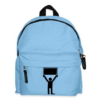 Mann mit Schild - Kinder Rucksack - Hellblau - Vorne