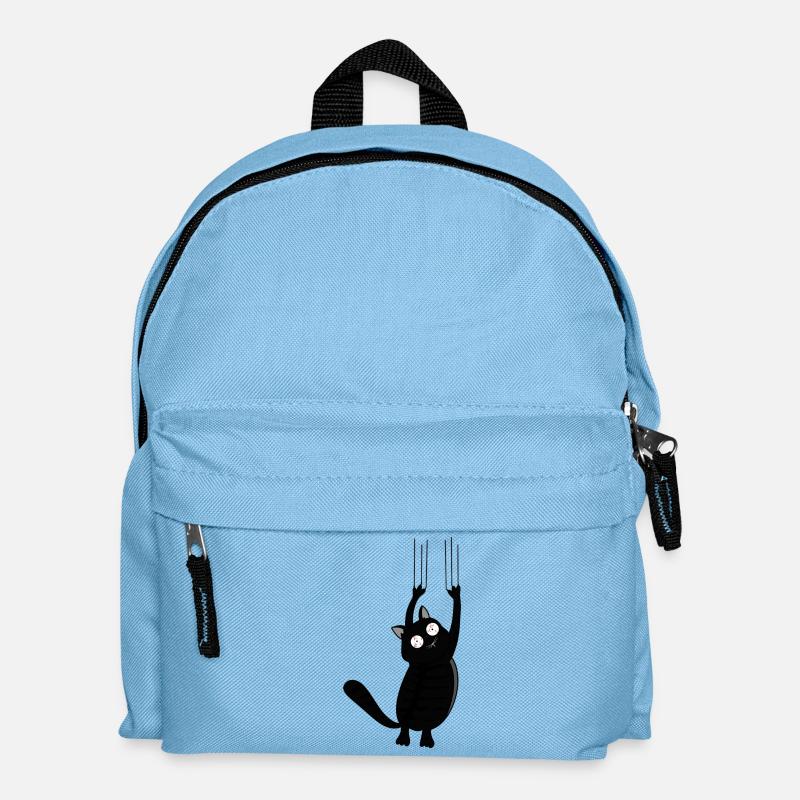 Panic Cat (Black Version) - Kinder Rucksack - Hellblau