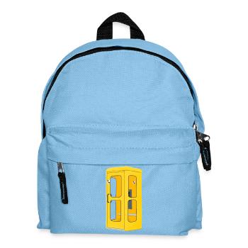 Yellow Phone Booth, Nostalgia, Post Hand Drawing - Kids' Backpack - light blue - Front