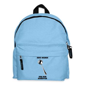Knie nieder vor dem Schöpfer - Kinder Rucksack - Hellblau - Vorne