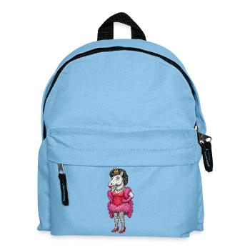 Königliche Stute-Diva in rosa Federn - Kinder Rucksack - Hellblau - Vorne