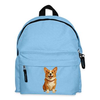 Corgi-Papier-Collage-Porträt - Kinder Rucksack - Hellblau - Vorne