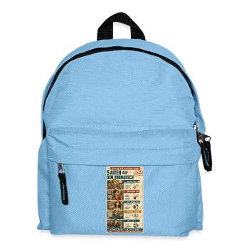 5 Arten auf dem Vormarsch - Kinder Rucksack - Hellblau - Vorne
