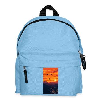 Sonnenuntergang Paraglider über Bergkette - Kinder Rucksack - Hellblau - Vorne