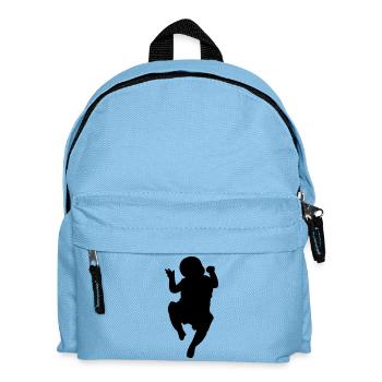 Baby Schattenbild Logo für Geburtsanzeige - Kinder Rucksack - Hellblau - Vorne