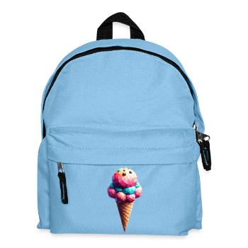 Eine leckere Eiswaffel im Polygon-Stil - Kinder Rucksack - Hellblau - Vorne
