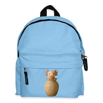 Axolotl Art – Realistic in a clay jug - Kids' Backpack - light blue - Front
