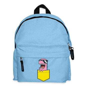 Pink Dino with Sunglasses Kids Baby Comic - Kids' Backpack - light blue - Front