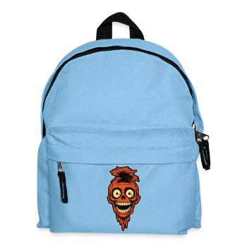 Crimson Skull Mohawk Maskottchen - Kinder Rucksack - Hellblau - Vorne