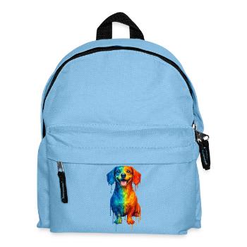 Teckel aux couleurs vives - Sac à dos Enfant - bleu clair - Devant