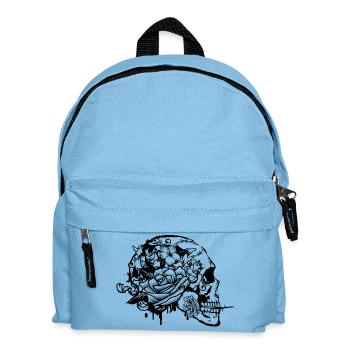 Skull with Rose - Sac à dos Enfant - bleu clair - Devant