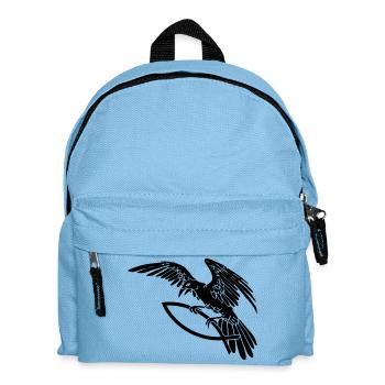 Rabe mit Fisch 02 (C1) - Kinder Rucksack - Hellblau - Vorne