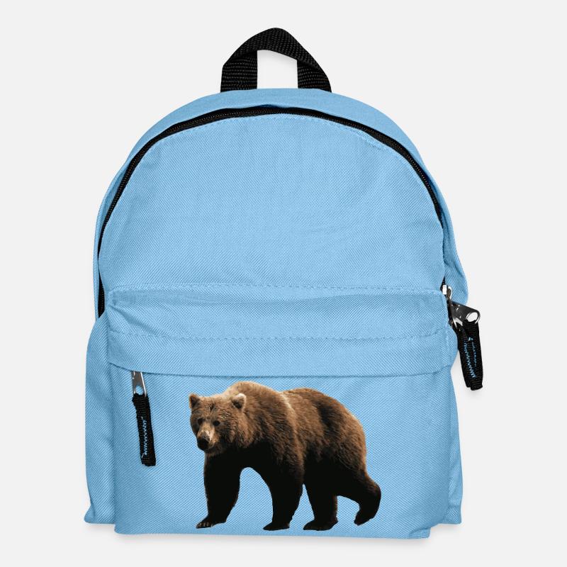 Brauner Bär - Kinder Rucksack - Hellblau