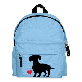 Dackel - Kinder Rucksack - Hellblau - Vorne