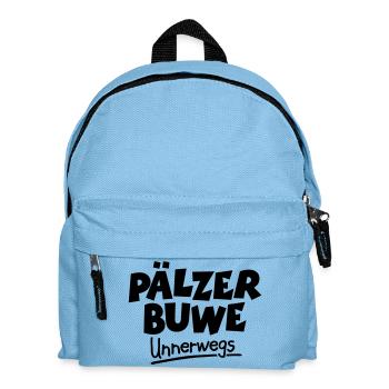 Pälzer Buwe Unnerwegs - Pfälzer Männer auf Tour - Kinder Rucksack - Hellblau - Vorne