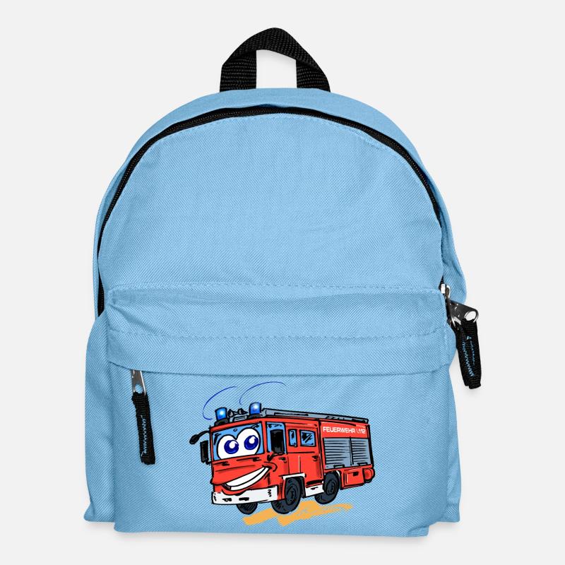 Comic Feuerwehr mit Augen - Kinder Rucksack - Hellblau