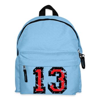 Le numéro treize - No. 13 (deux couleurs) rouge - Sac à dos Enfant - bleu clair - Devant