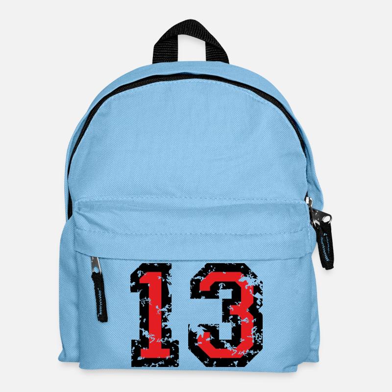 The Number Thirteen - No. 13 (two-color) red - Kids' Backpack - light blue