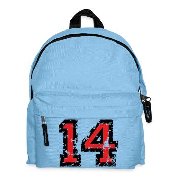 Le numéro quatorze - No. 14 (deux couleurs) rouge - Sac à dos Enfant - bleu clair - Devant
