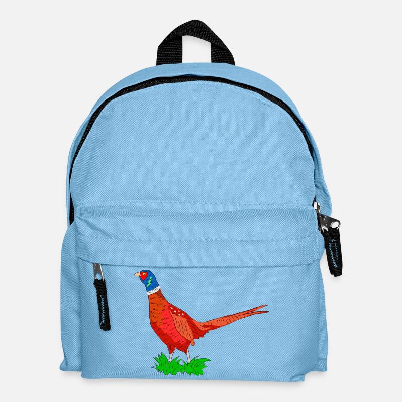 Farbiger Fasan Abenteuer Grafik - Kinder Rucksack - Hellblau