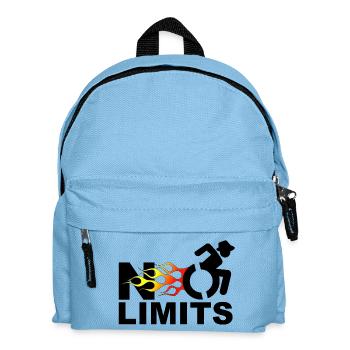 Keine Grenzen für diesen Rollstuhlfahrer # - Kinder Rucksack - Hellblau - Vorne