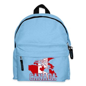 Kanada-Ahorn-Flagge Globus-Tee - Kinder Rucksack - Hellblau - Vorne