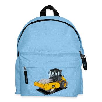 Walze im Straßenbau - Kinder Rucksack - Hellblau - Vorne