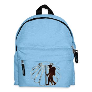 A pilgrim on a pilgrimage path with scallops - Kids' Backpack - light blue - Front