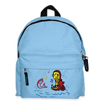 Hippo und Fisch singen im Duett - Kinder Rucksack - Hellblau - Vorne