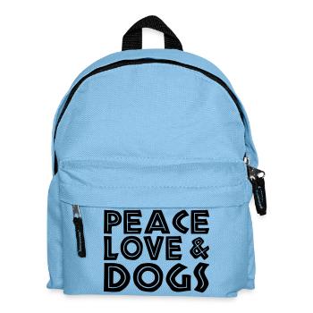 Paix, amour et chiens - Sac à dos Enfant - bleu clair - Devant