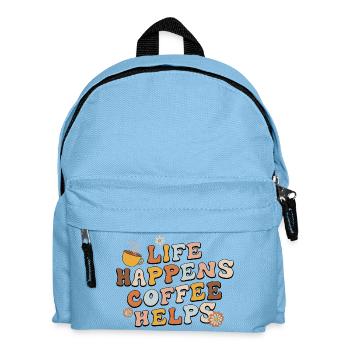 Life Happens Coffee Helps - Kids' Backpack - light blue - Front