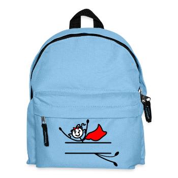 Flying heroine and beam between them - Kids' Backpack - light blue - Front