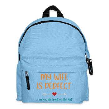 Meine Frau ist perfekt - Kinder Rucksack - Hellblau - Vorne