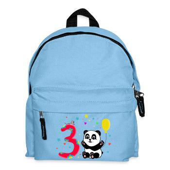 Troisième anniversaire 3ème année Panda mignon cadeau - Sac à dos Enfant - bleu clair - Devant