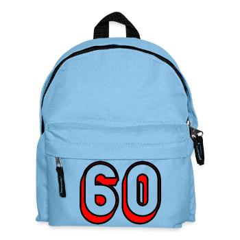 60. 60 ANS. 60e ANNIVERSAIRE. ANNIVERSAIRE 60 ANS. - Sac à dos Enfant - bleu clair - Devant