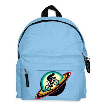 Cyclist on Saturn - Kids' Backpack - light blue - Front