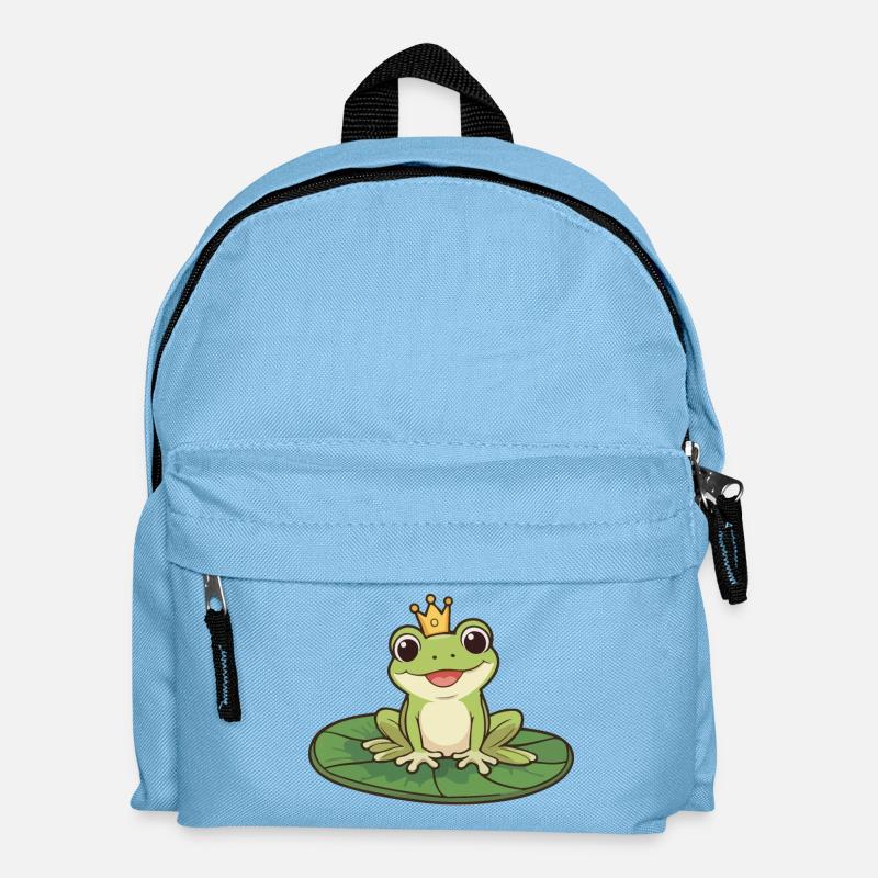 Froschkönig auf einer Seerose - Kinder Rucksack - Hellblau