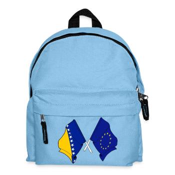 Flagge von Bosnien und Herzegowina und Flagge von Europa - Kinder Rucksack - Hellblau - Vorne