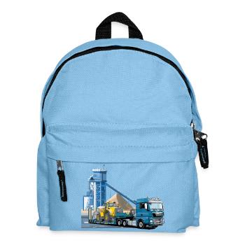 Low-loader in the gravel plant - Kids' Backpack - light blue - Front