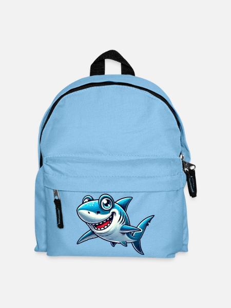 hai shark comic - Kinder Rucksack - Hellblau