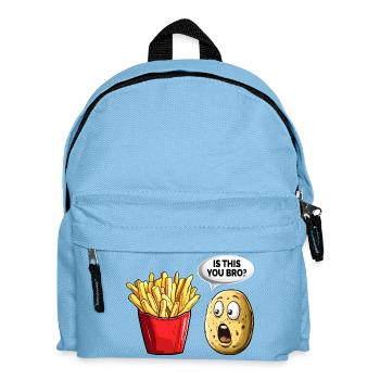 Lustige French Fries Pommes Kartoffel - Kinder Rucksack - Hellblau - Vorne