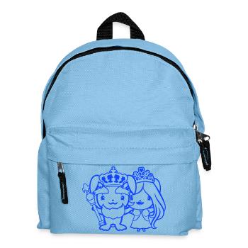 Hase König Krone Königin Pärchen Herrscher Liebe - Kinder Rucksack - Hellblau - Vorne