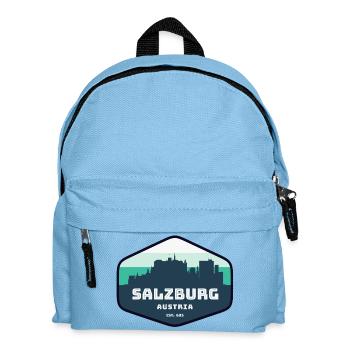 Silhouette de la ligne d’horizon de Salzbourg - Sac à dos Enfant - bleu clair - Devant