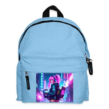 Cyber DJ Coder – Beats, Bytes & Blinks - Kinder Rucksack - Hellblau - Vorne